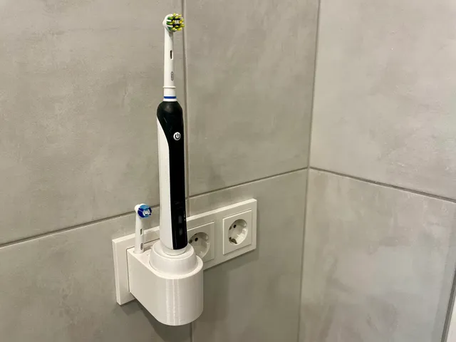 Minimalist Oral-B Braun Electric Toothbrush Wall Mount