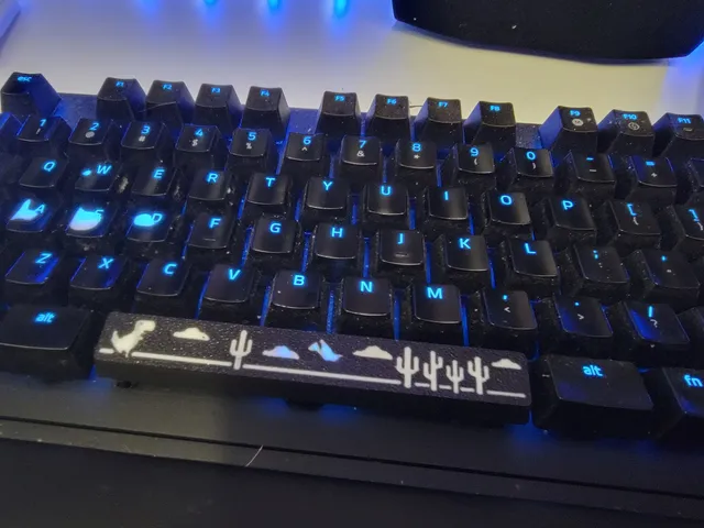 Google dinosaur spacebar keycap multi color