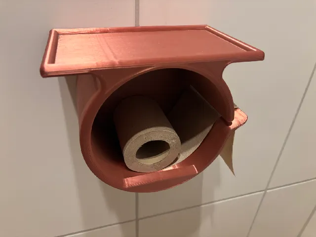 Toilet paper holder with tray