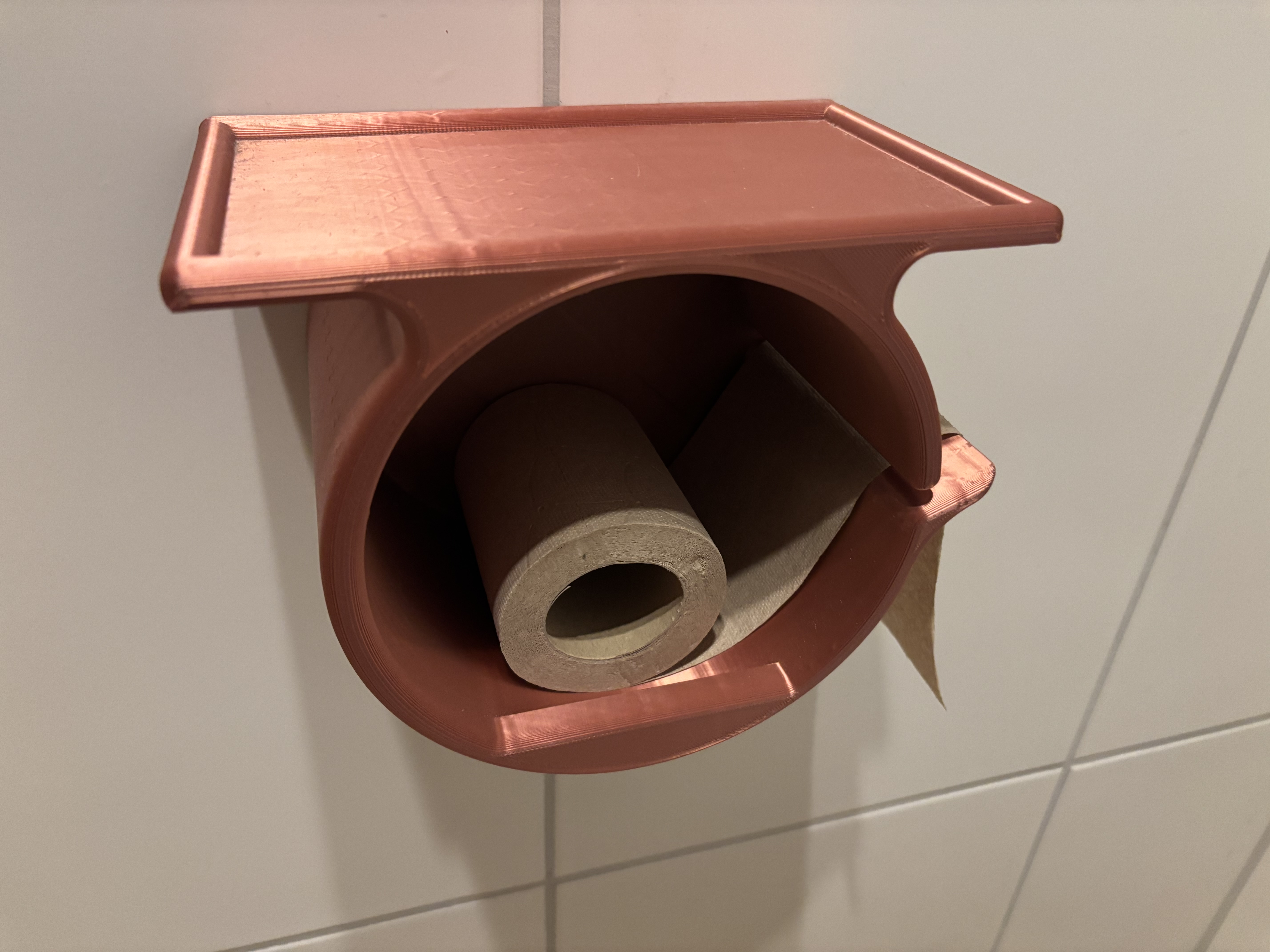 Toilet paper holder with tray
