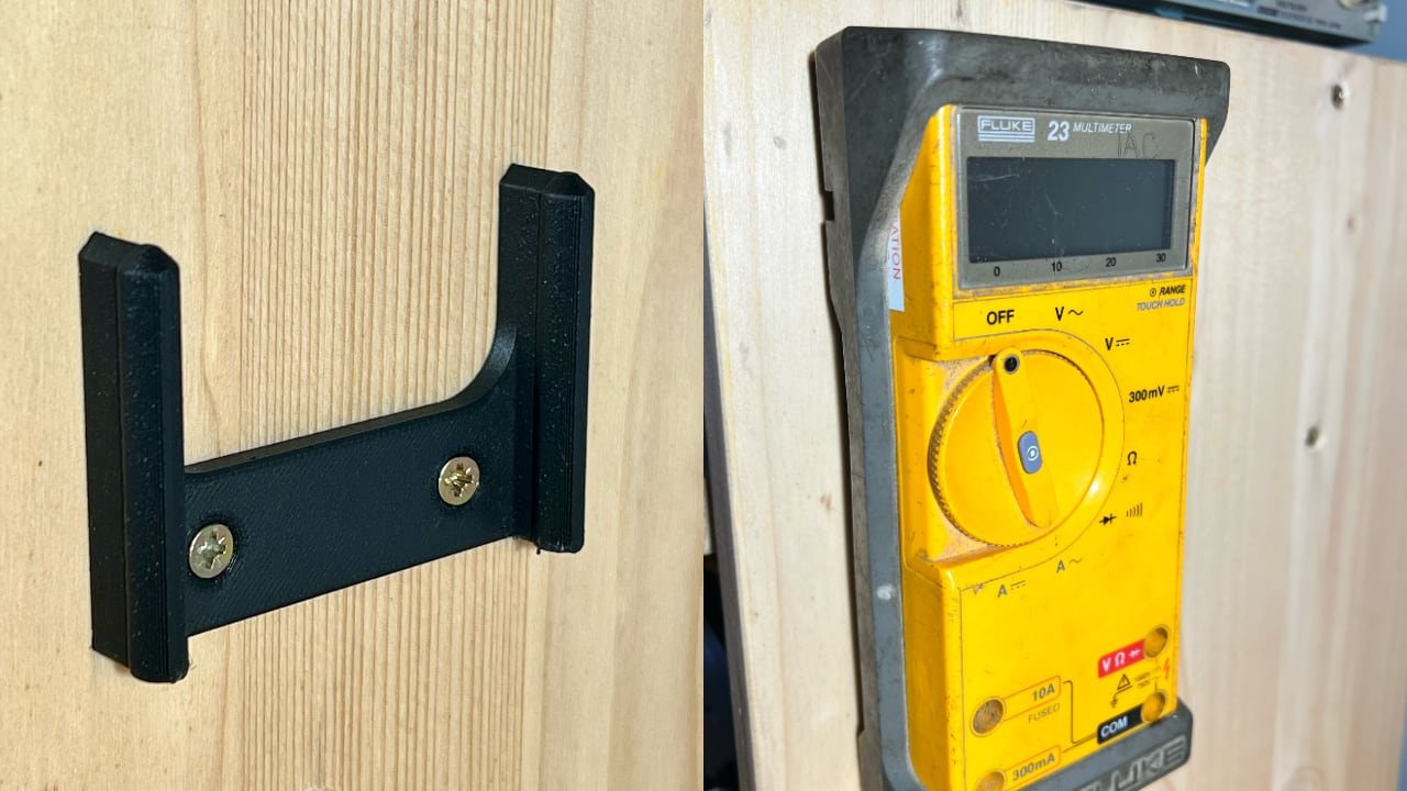 Simple Fluke 23 Multimeter Wall Bracket