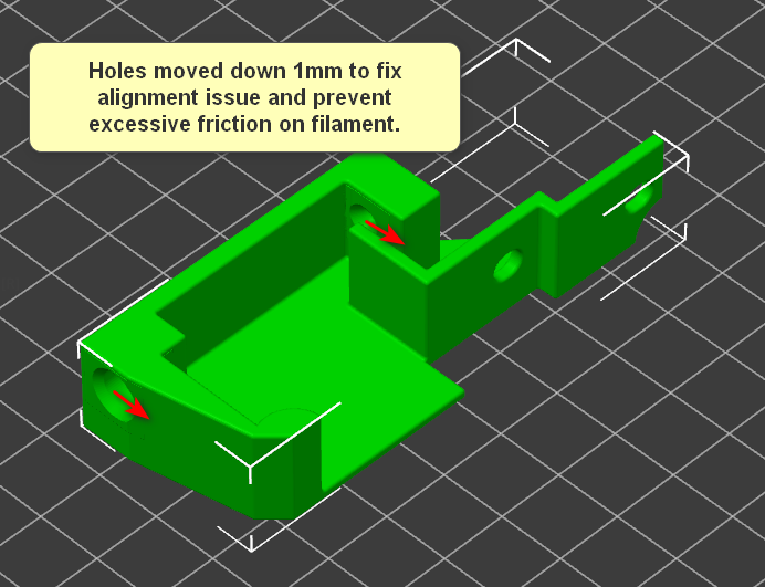 Anycubic Vyper, Kobra Max, Filament Sensor Support - Fixed hole alignment