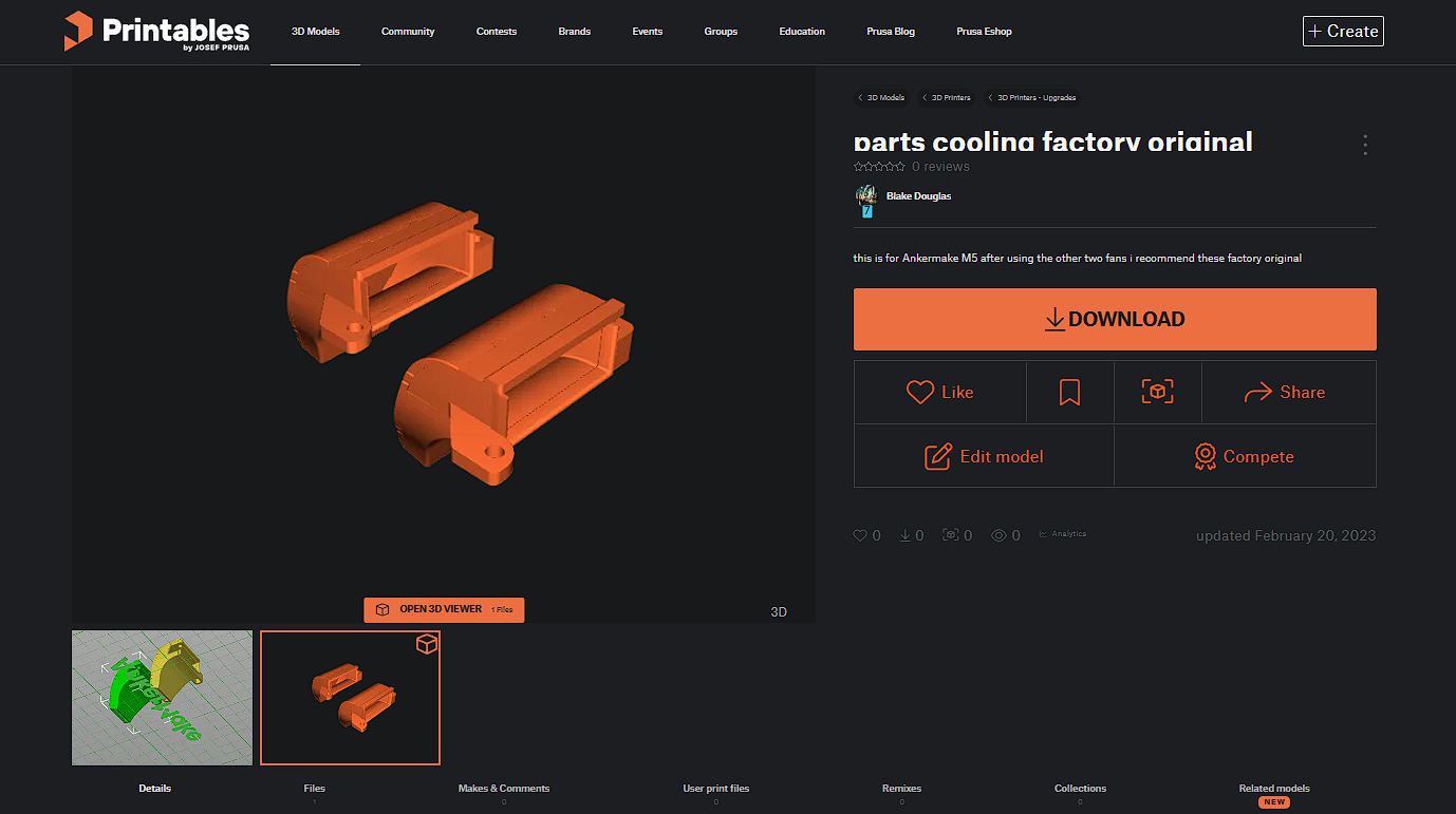 AnkerMake M5 parts cooling factory original