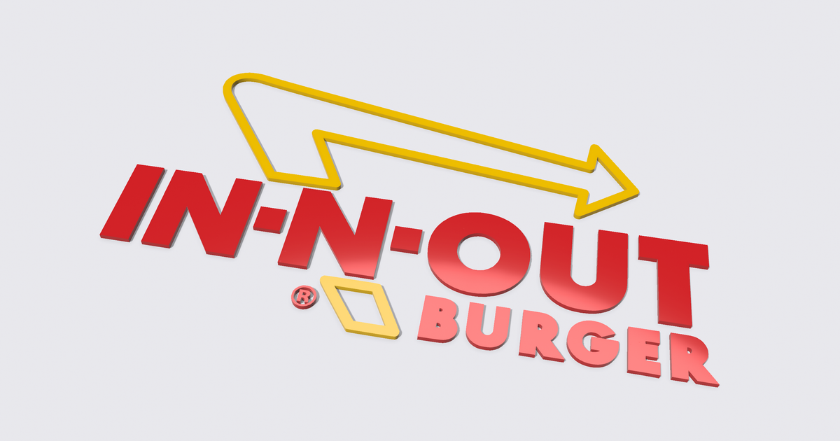 In N Out Burger Logo By Toxicmaxi Download Free Stl Model 6080