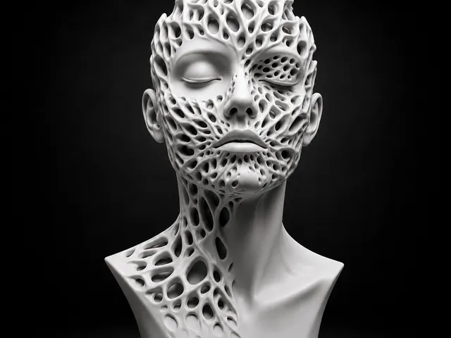 Voronoi Human Bust STL | Parametric Organic Sculpture | Abstract Modern Art