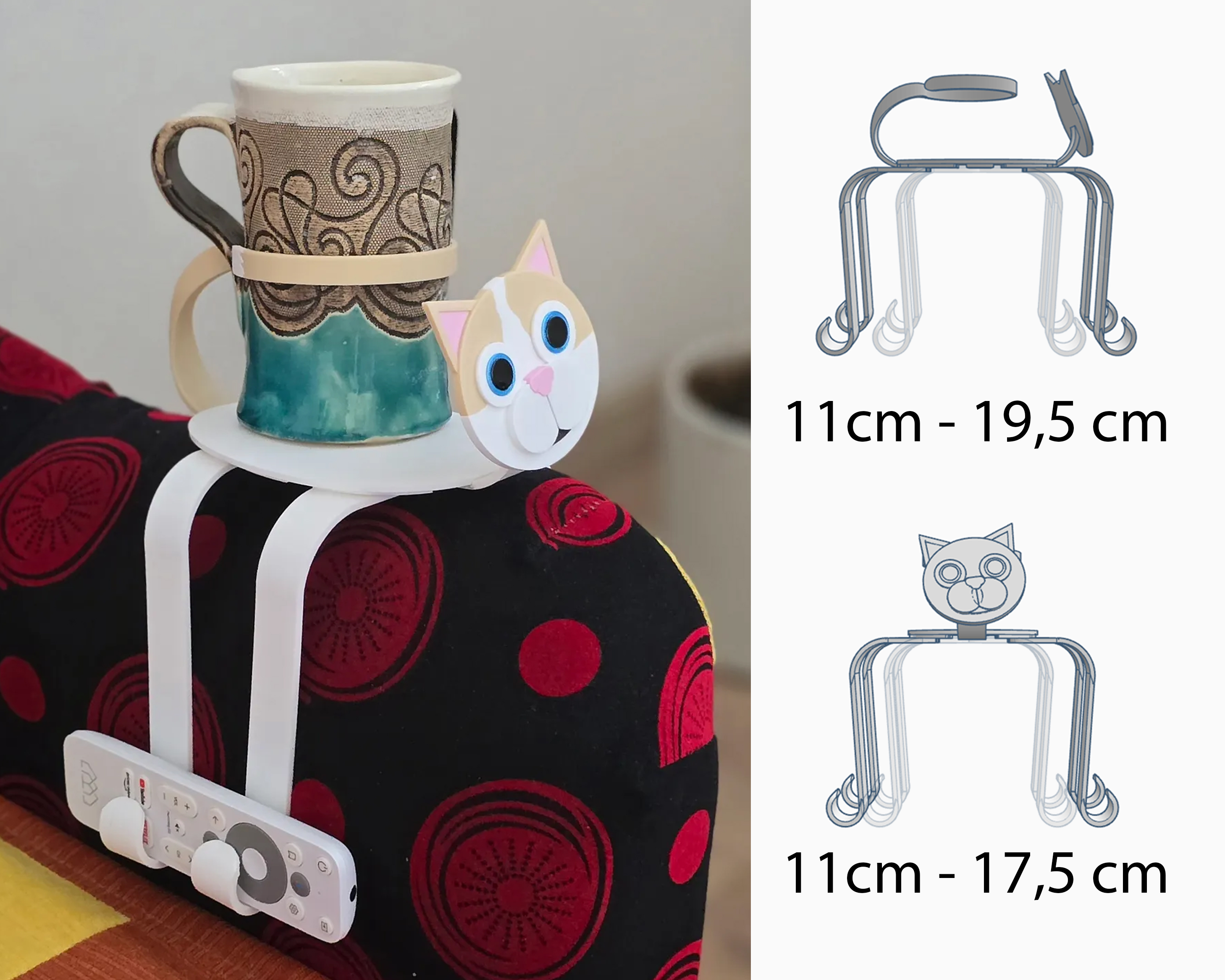 Cat Armrest Table for Sofa or Lap