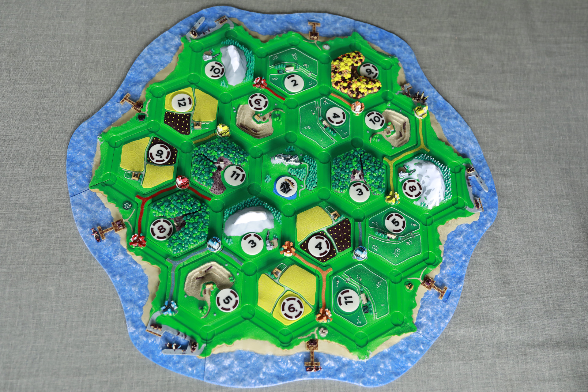 Variant of Thejiral's Catan - base game 3D (high resolution MMU)