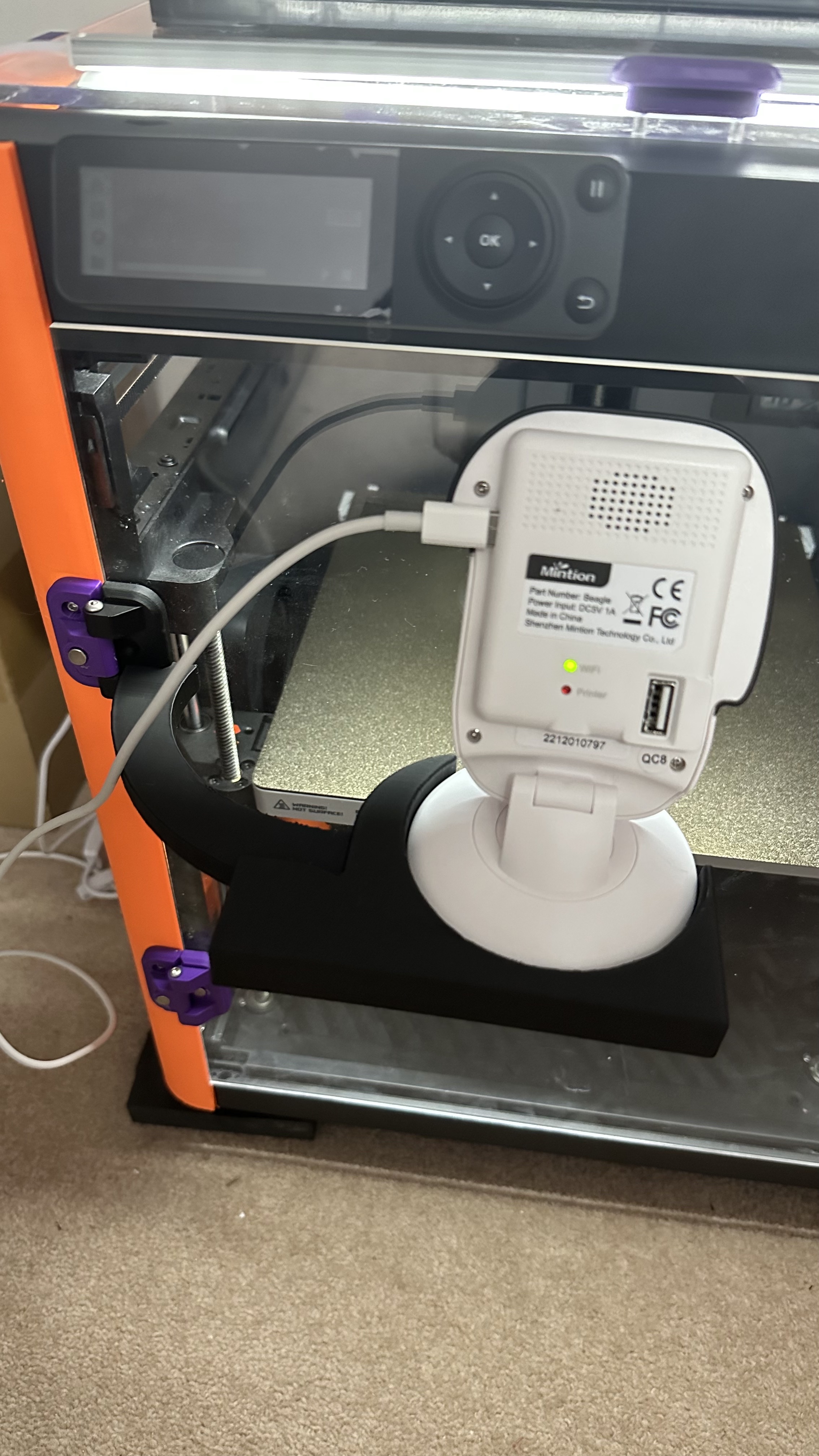 Beagle camera mount / holder for ARC enclosure P1P Bambulabs