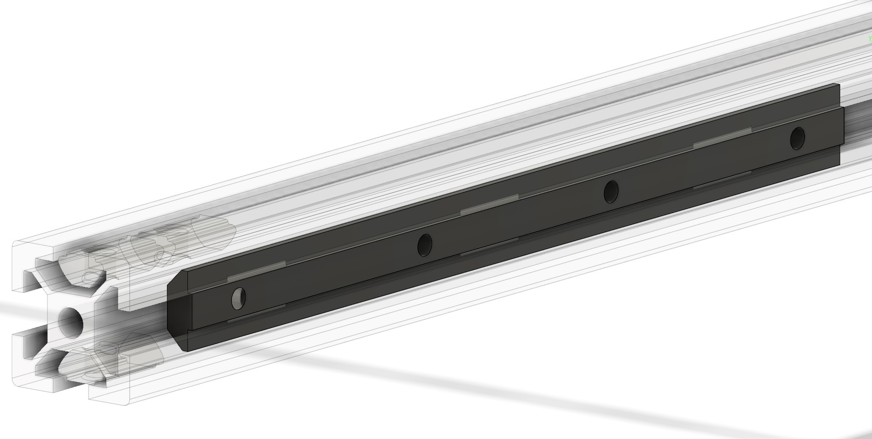 Long t-nut with 4 holes m3 for mgn9 linear guides