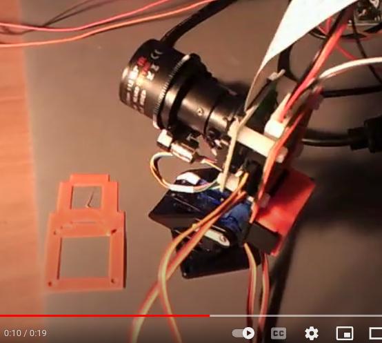 Adapter to make cheap pan+tilt servo bracket mount work for heavy camera