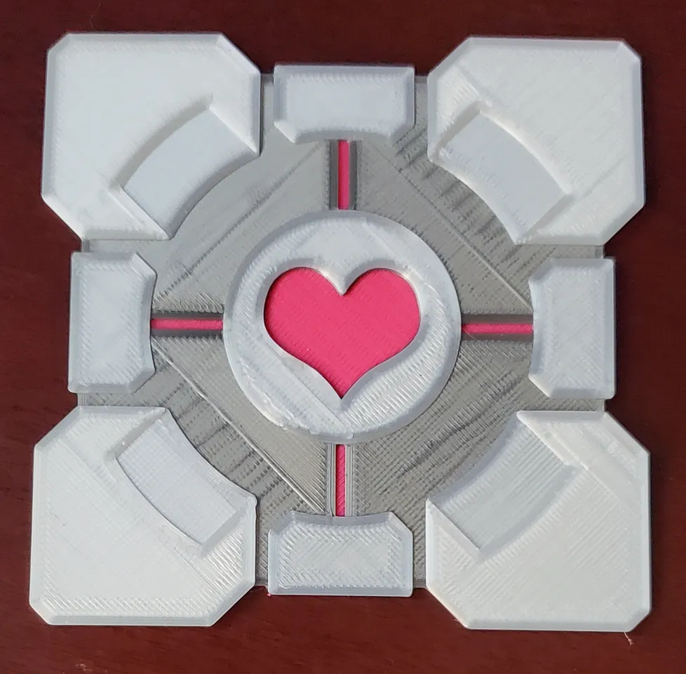 Portal Weighted Companion Cube Coaster Set by Skia_MKX, Download free STL  model