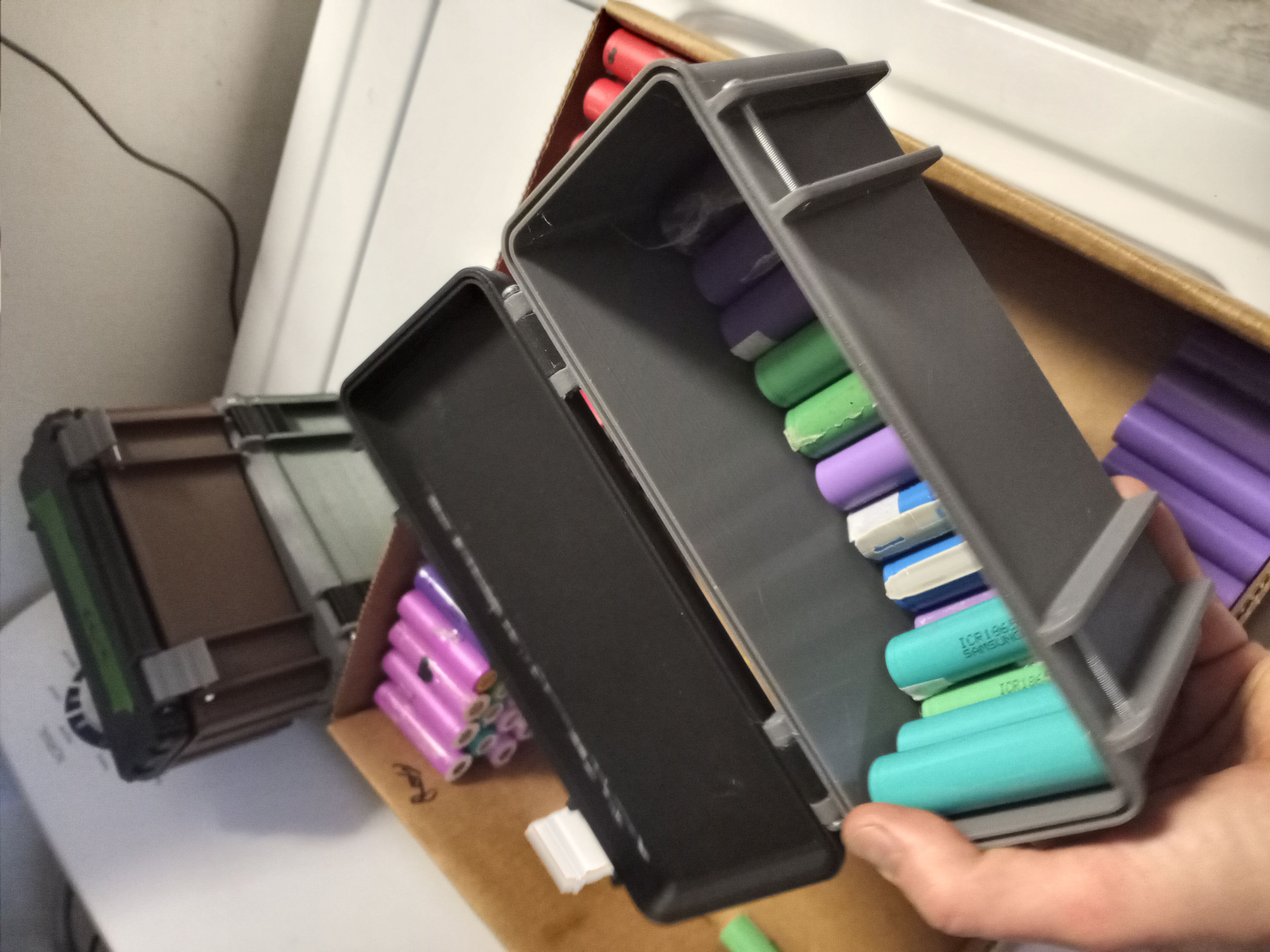 Rugged box sized for 40ea 18650 cells 3D model thumbnail