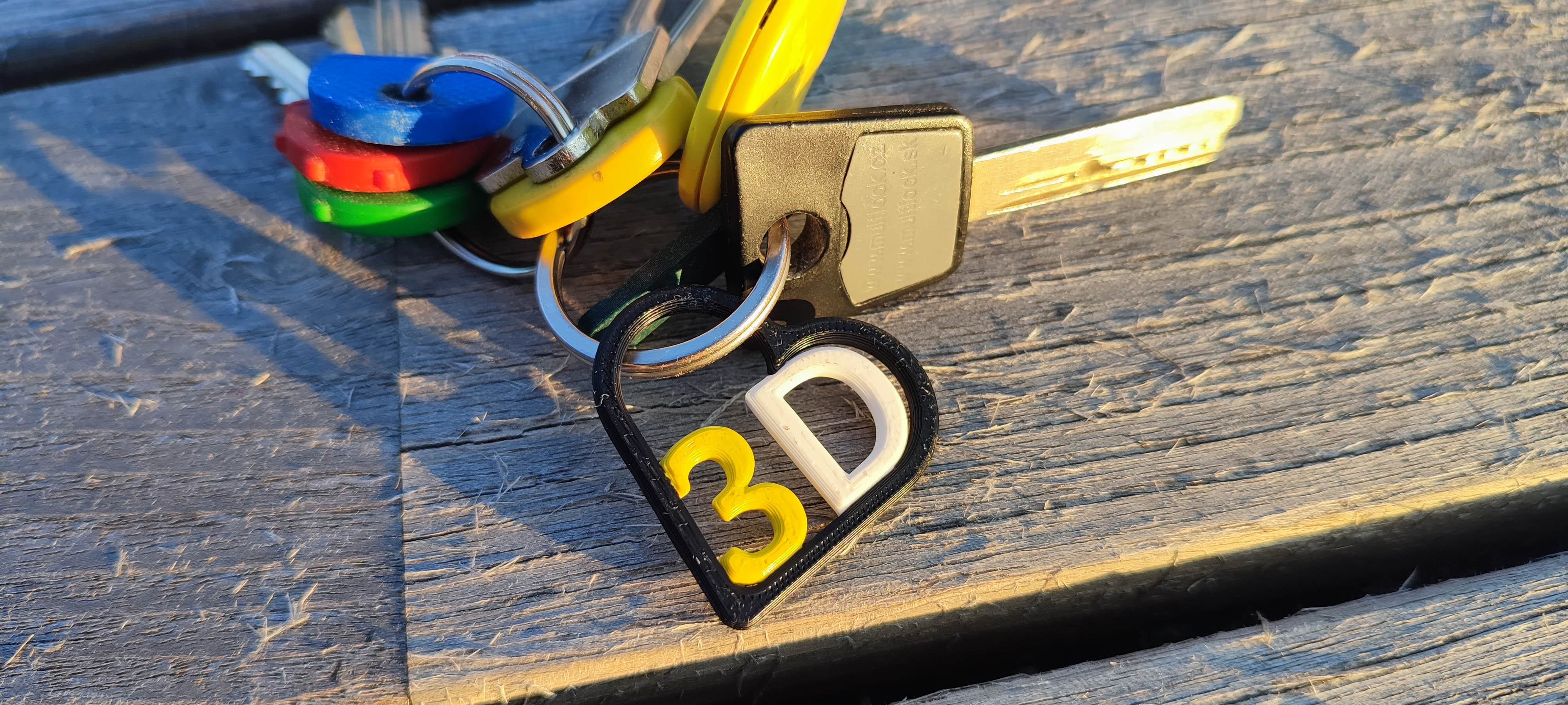 I love 3D - keychain - klíčenka