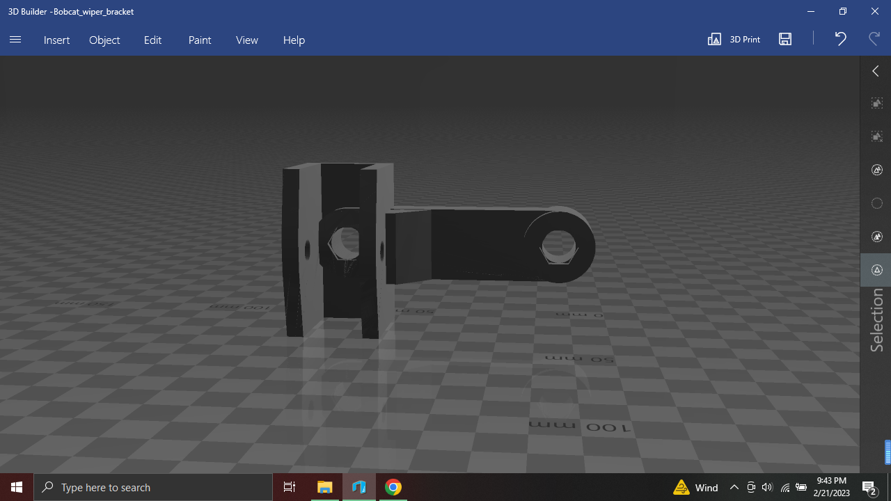 Bobcat Windshield Wiper Bracket by Sam Hain | Download free STL model