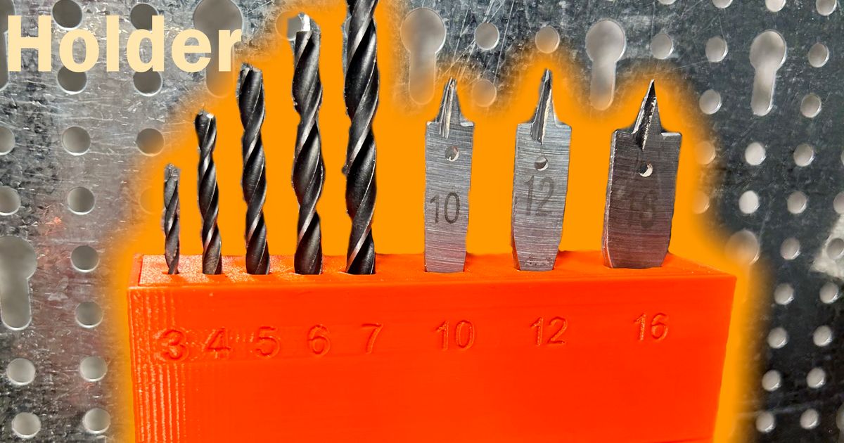 PRETTIEST Drill Bit holder!!! (WOODEN) by Download free STL