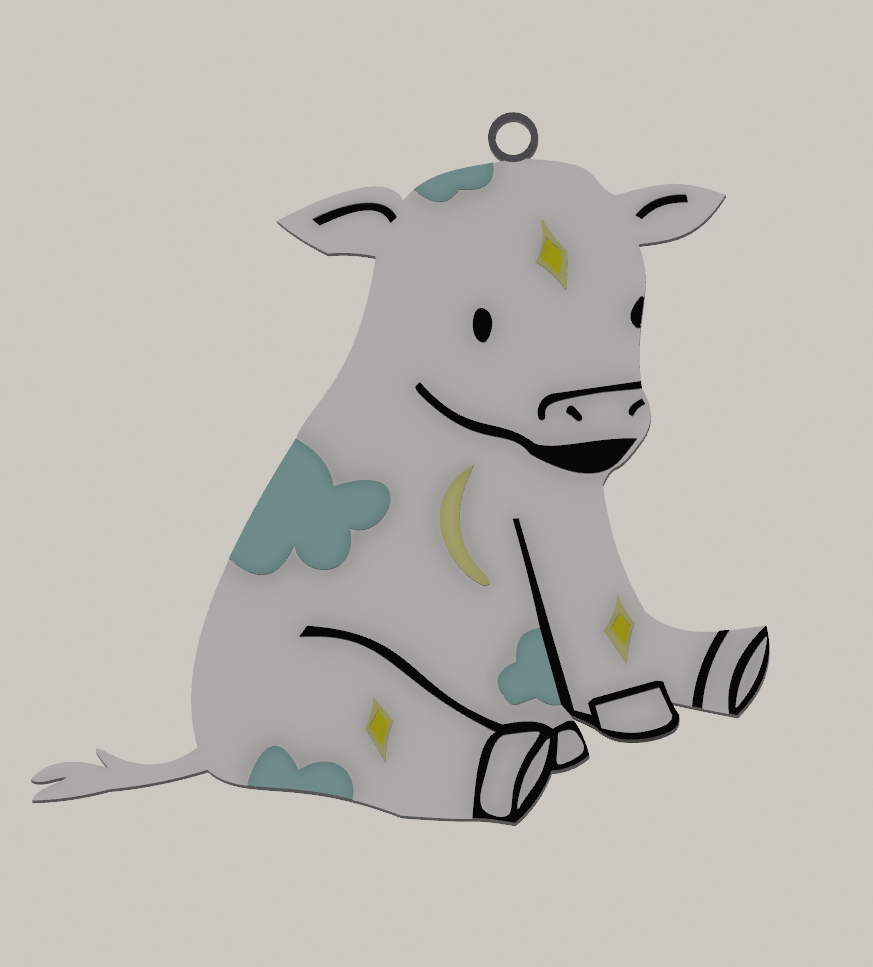 Cow keychain