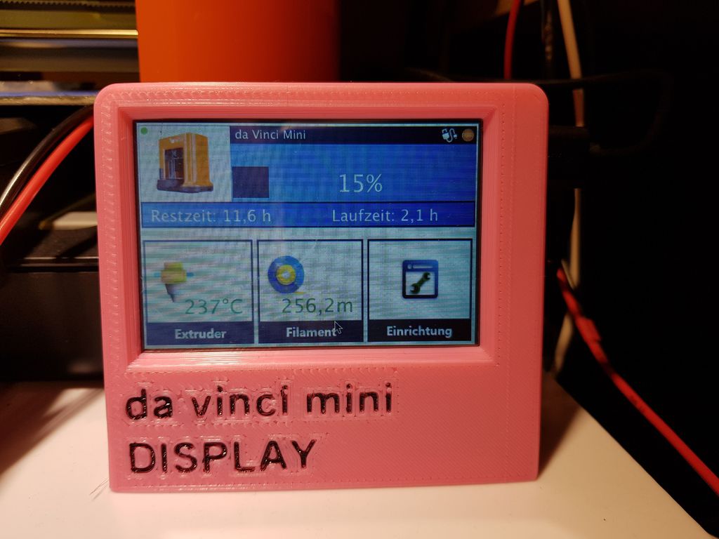 da vinci mini printer display (heated print bed - see comments)