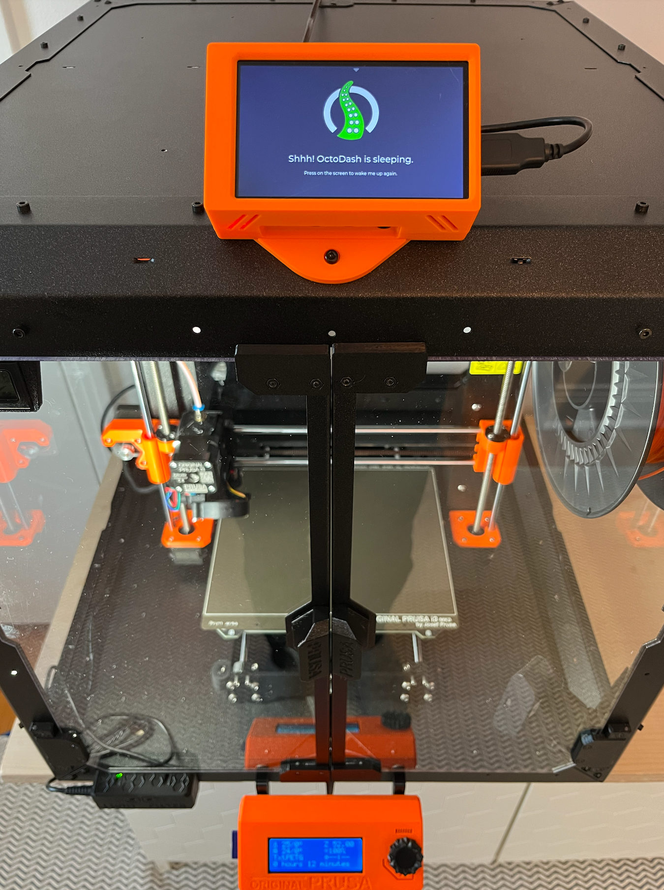 Hyperpixel 4.0 and Raspberry Pi 4 case with Prusa enclosure top mount