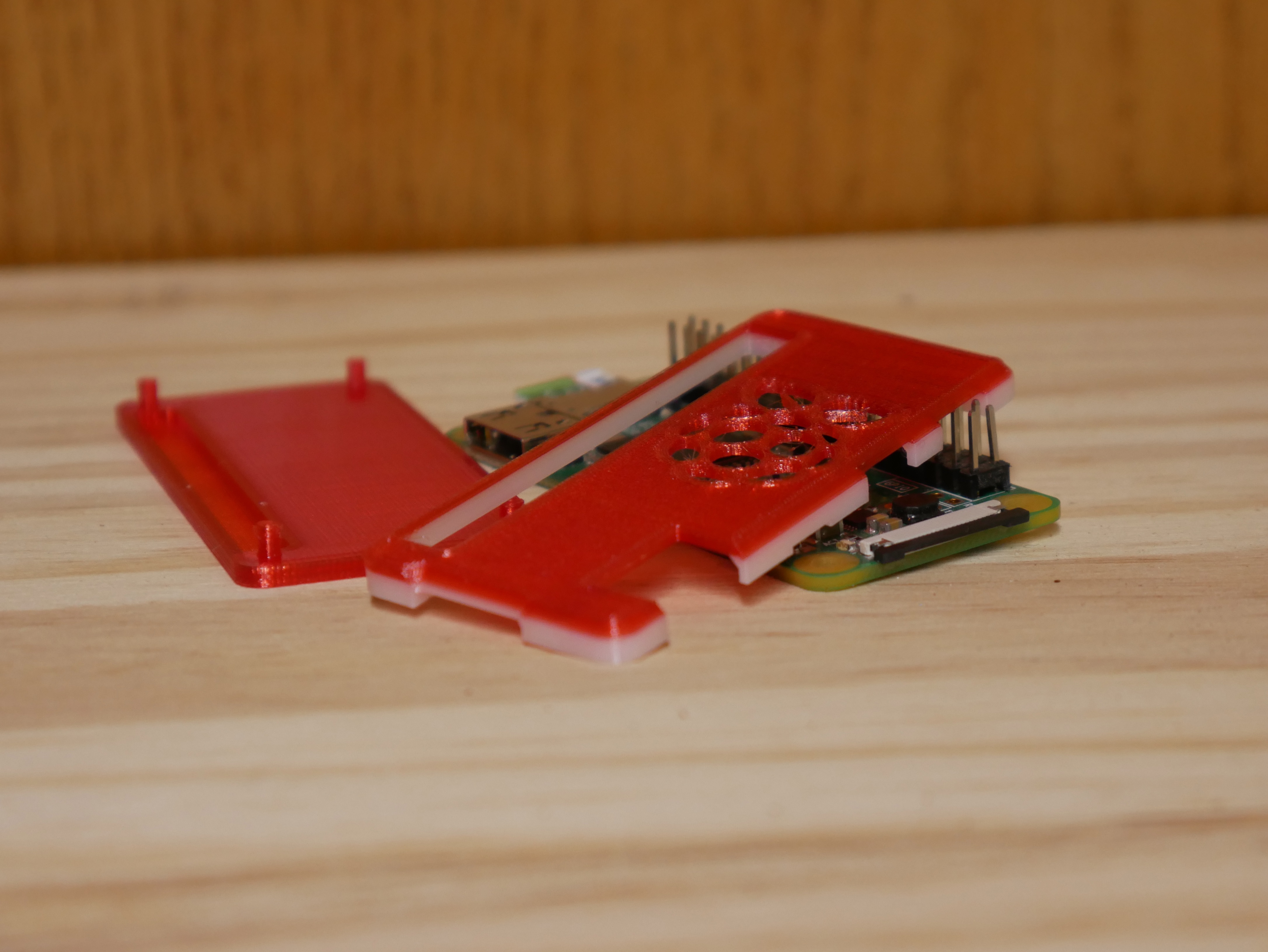 Slim snap-fit case for Raspberry Pi Zero W2 with headers