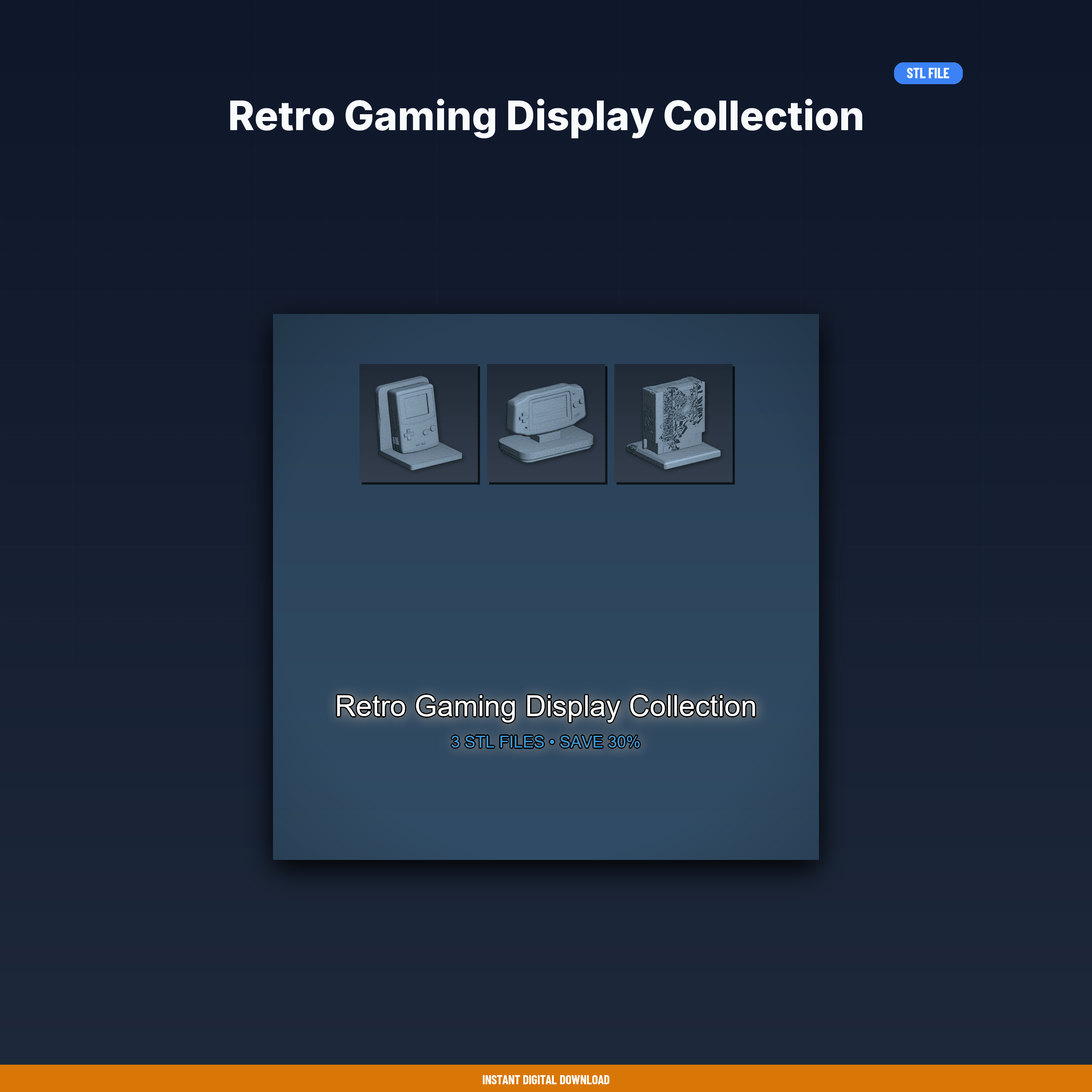 Retro Gaming Display Collection - 3-Model STL Bundle