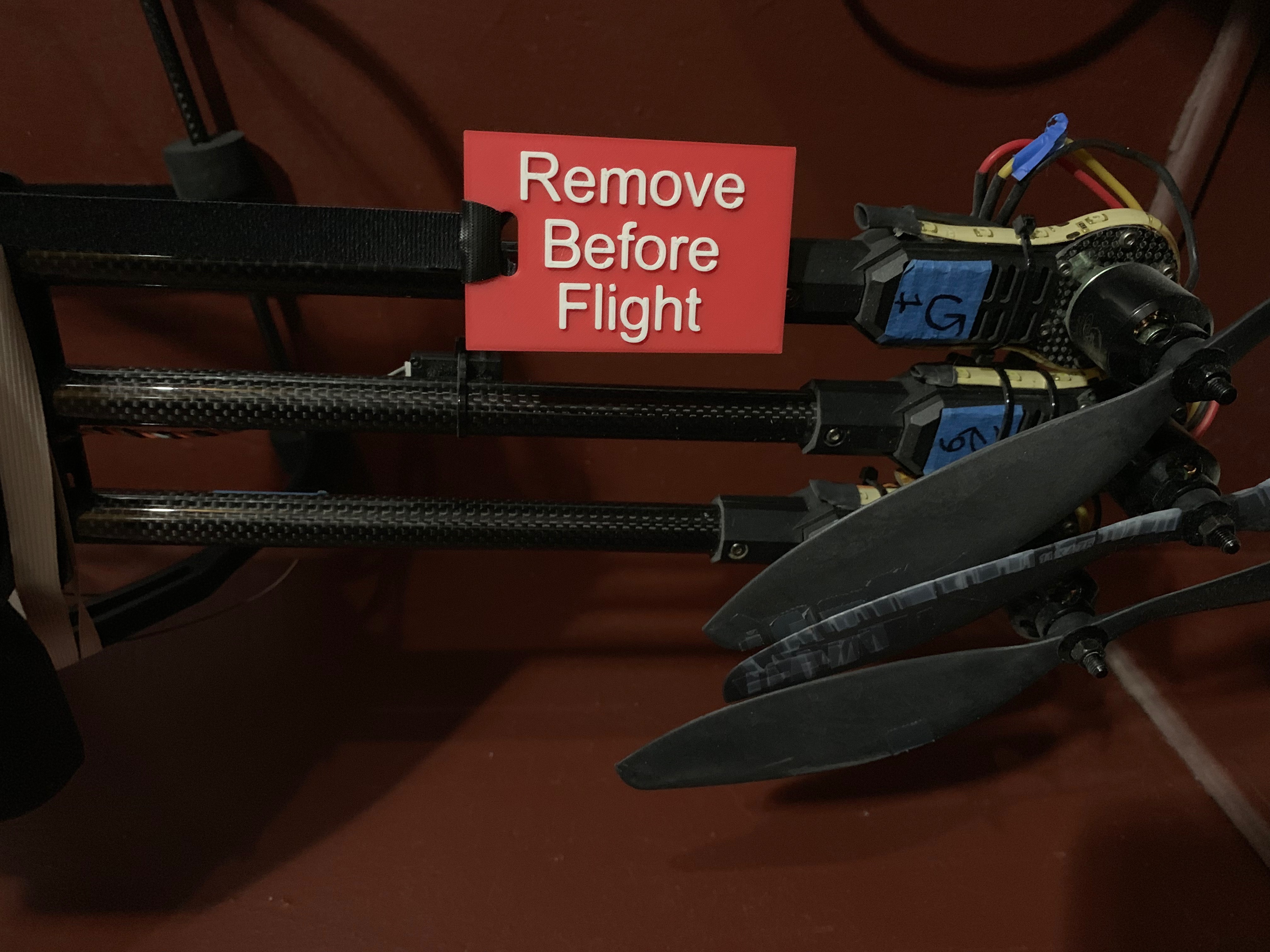 Remove before flight tag.