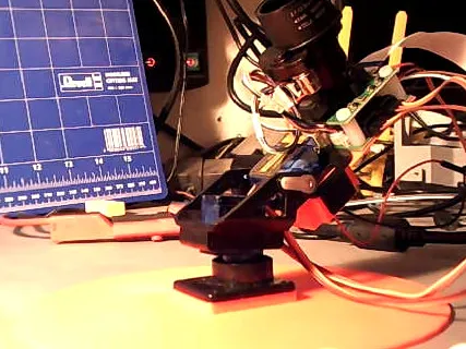 Base plate for cheap pan+tilt servo bracket mount with heavy camera