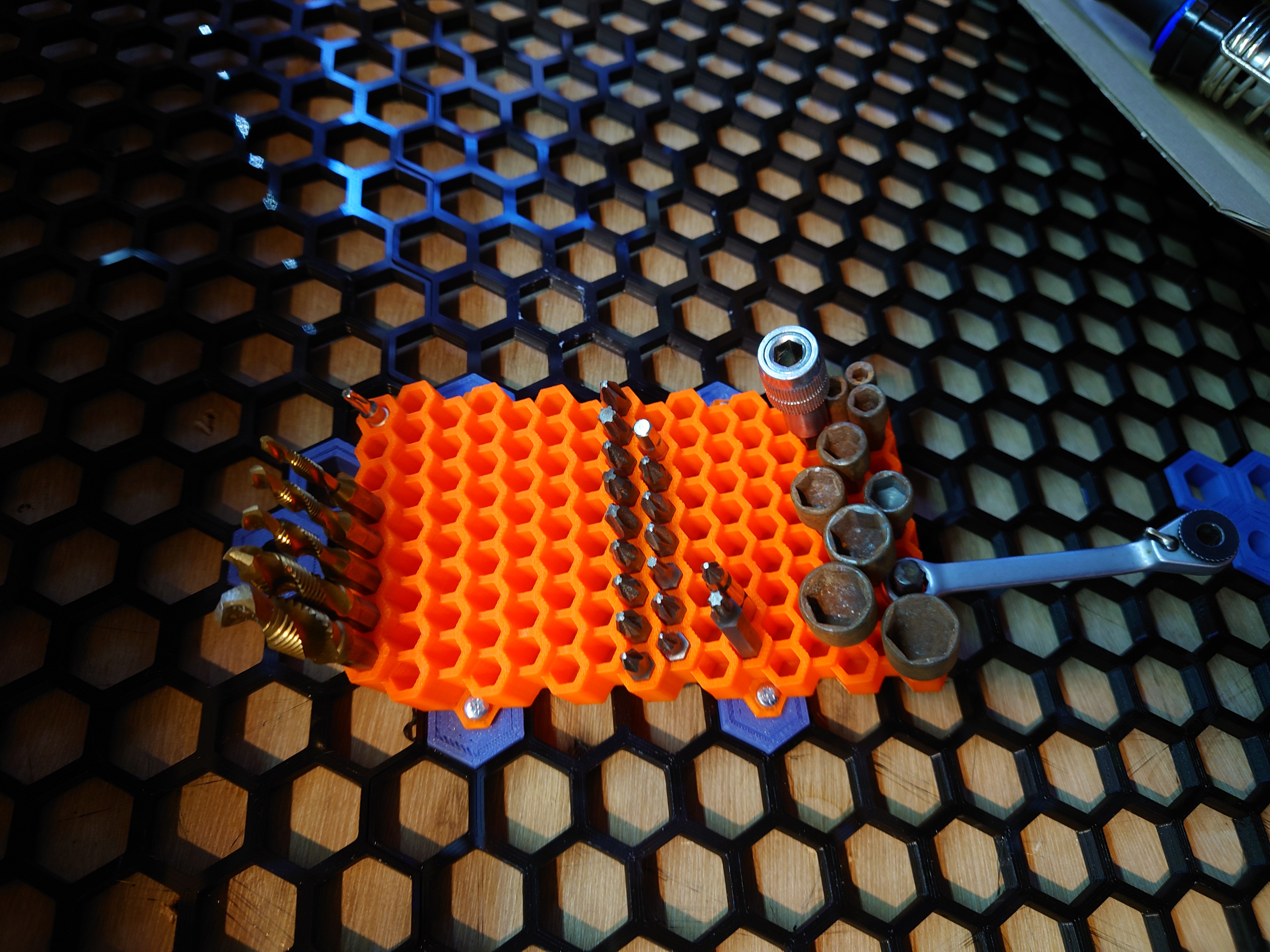 Hex Bit Holder (Honeycomb storage wall Compatible) 3D model thumbnail