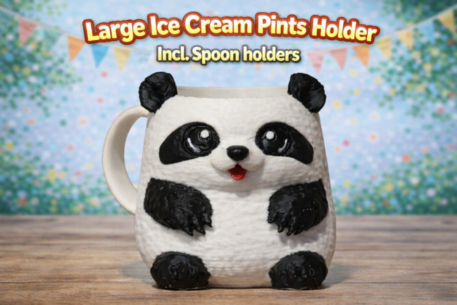 Panda Bear Ice Cream Pints Holder