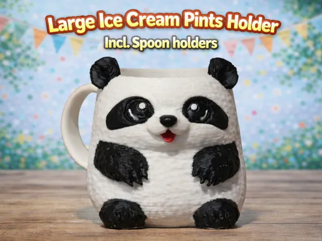 Panda Bear Ice Cream Pints Holder