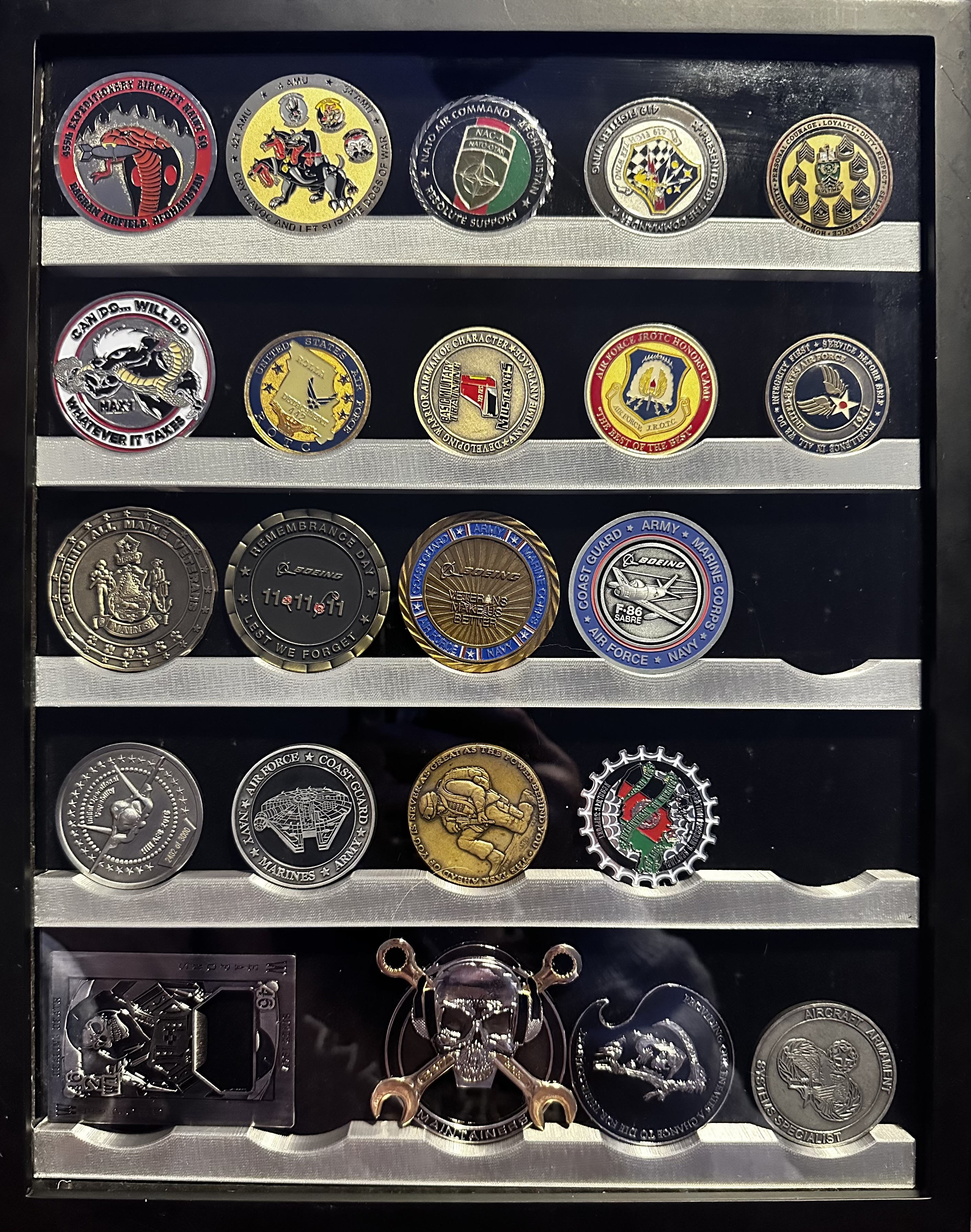 Challenge coin holder for framed display