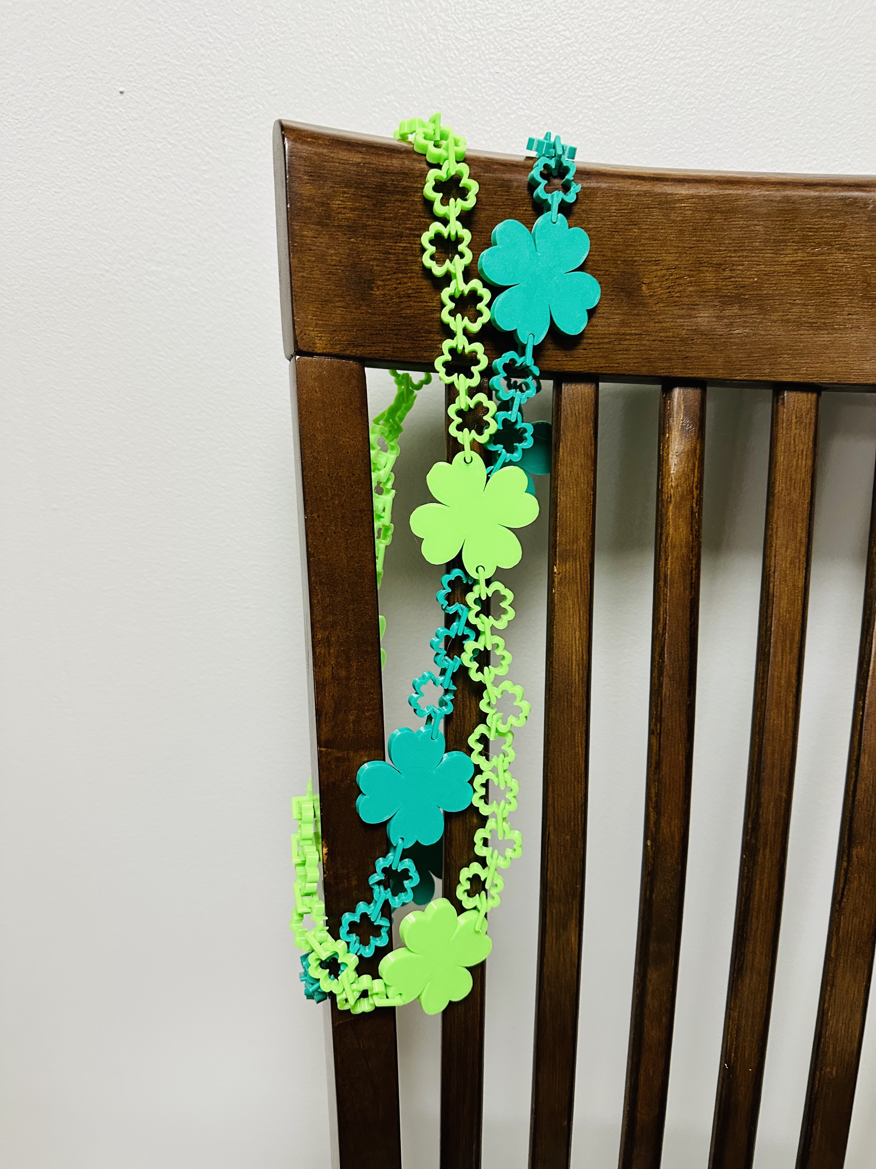 Lucky Four-Leaf Clover (Shamrock) Print-in-place Necklace