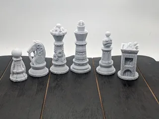 4 Player Chess Board + Nude Chess Set by AM Prints, Download free STL  model