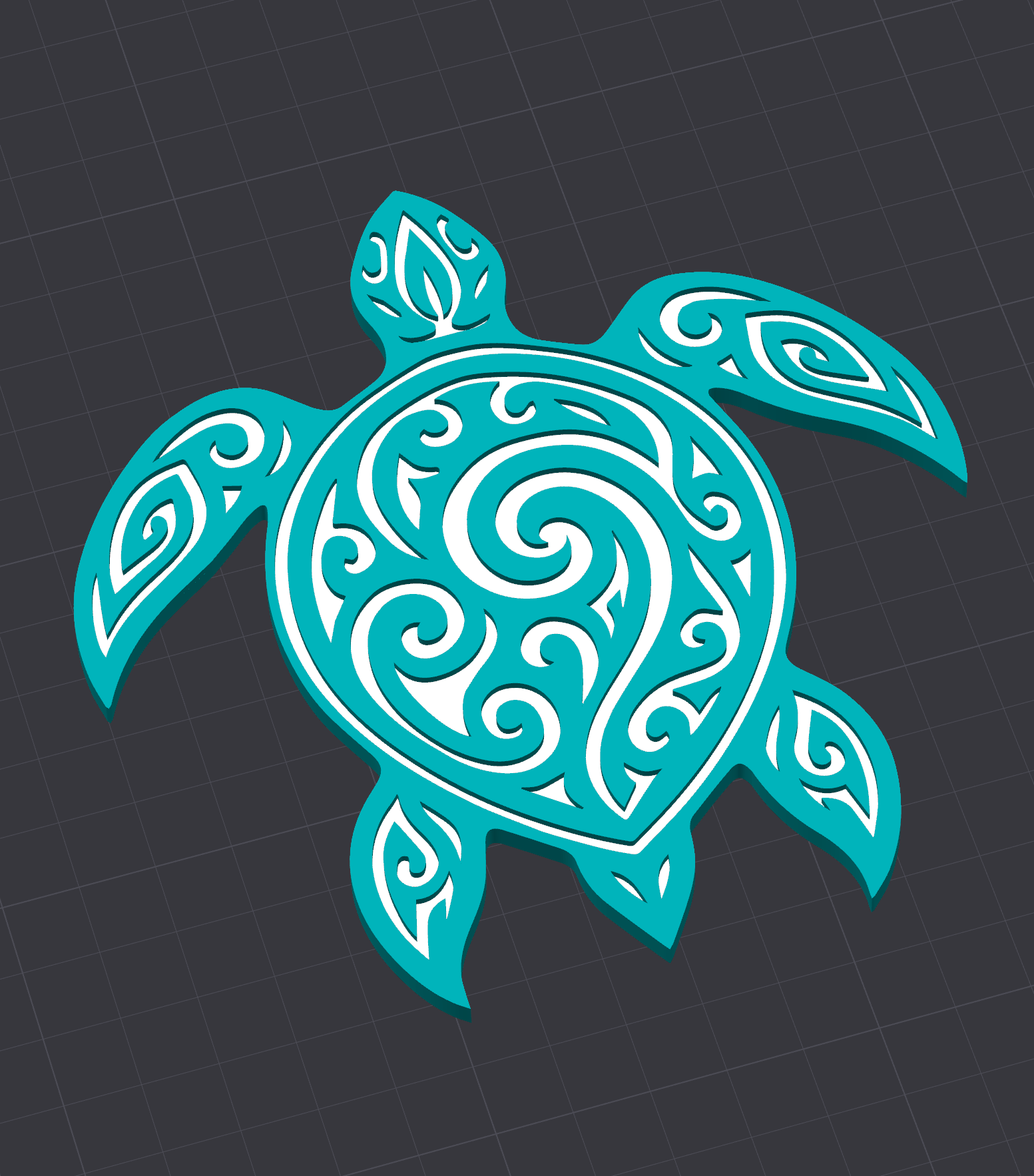 Tribal sea turtle decoration/coaster