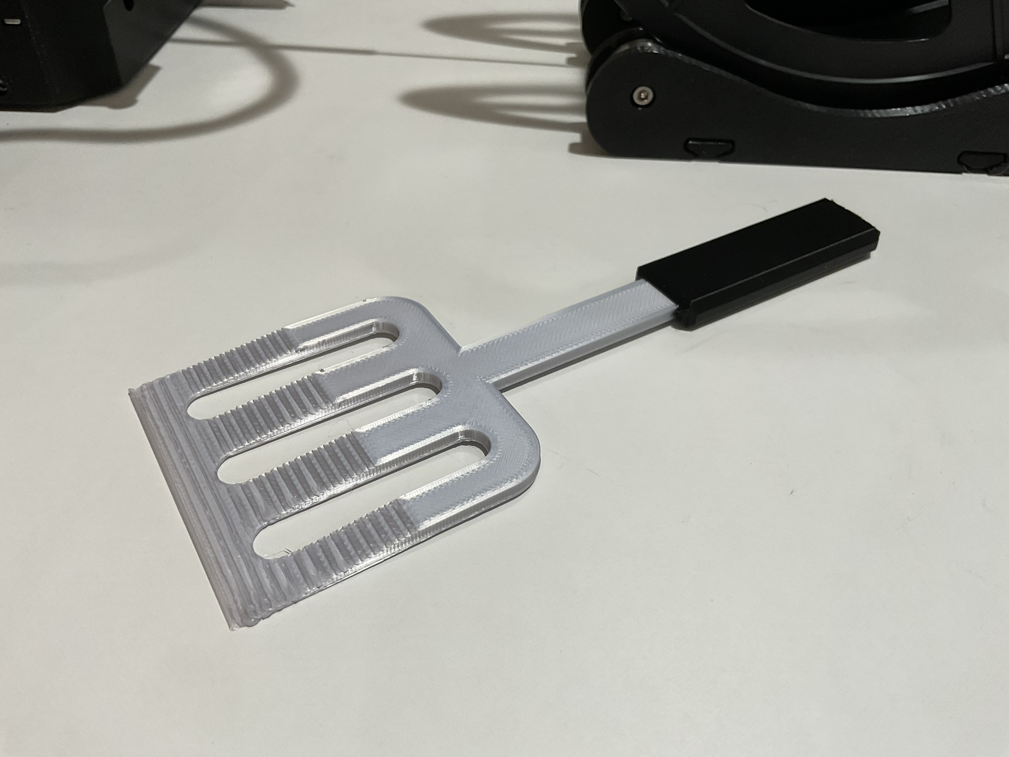 1970s Ekco Short Handled Small Spatula Black Nylon Plastic