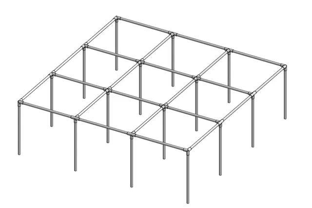 9 Square Game connectors for 1" and 1.5" PVC