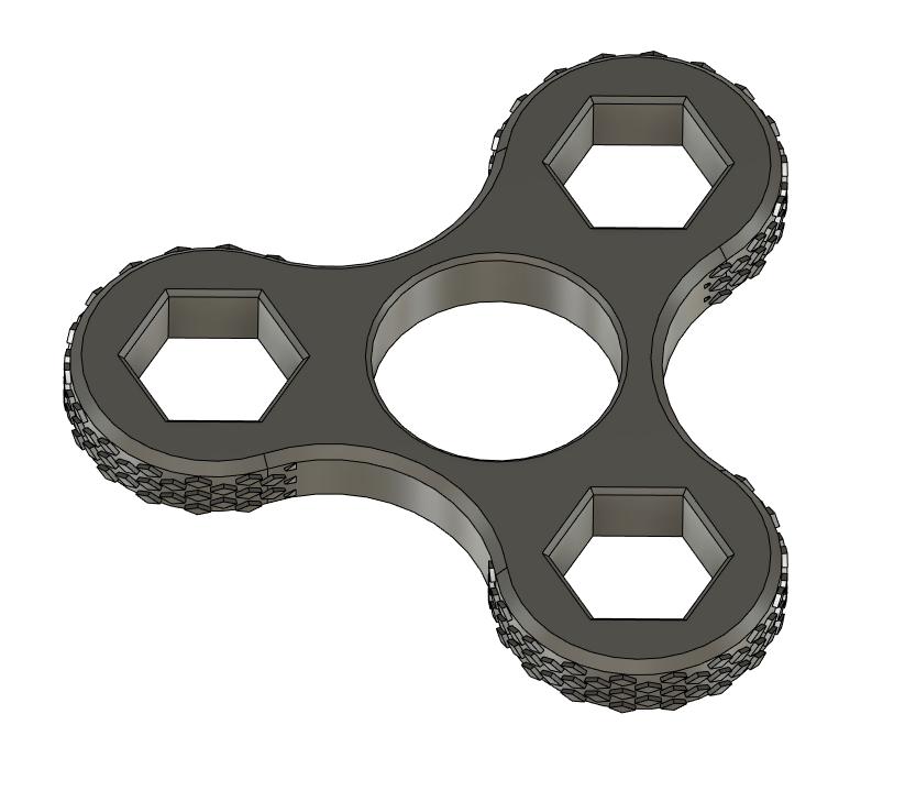 Knurled, 608, M8 Hexnut fidget spinner