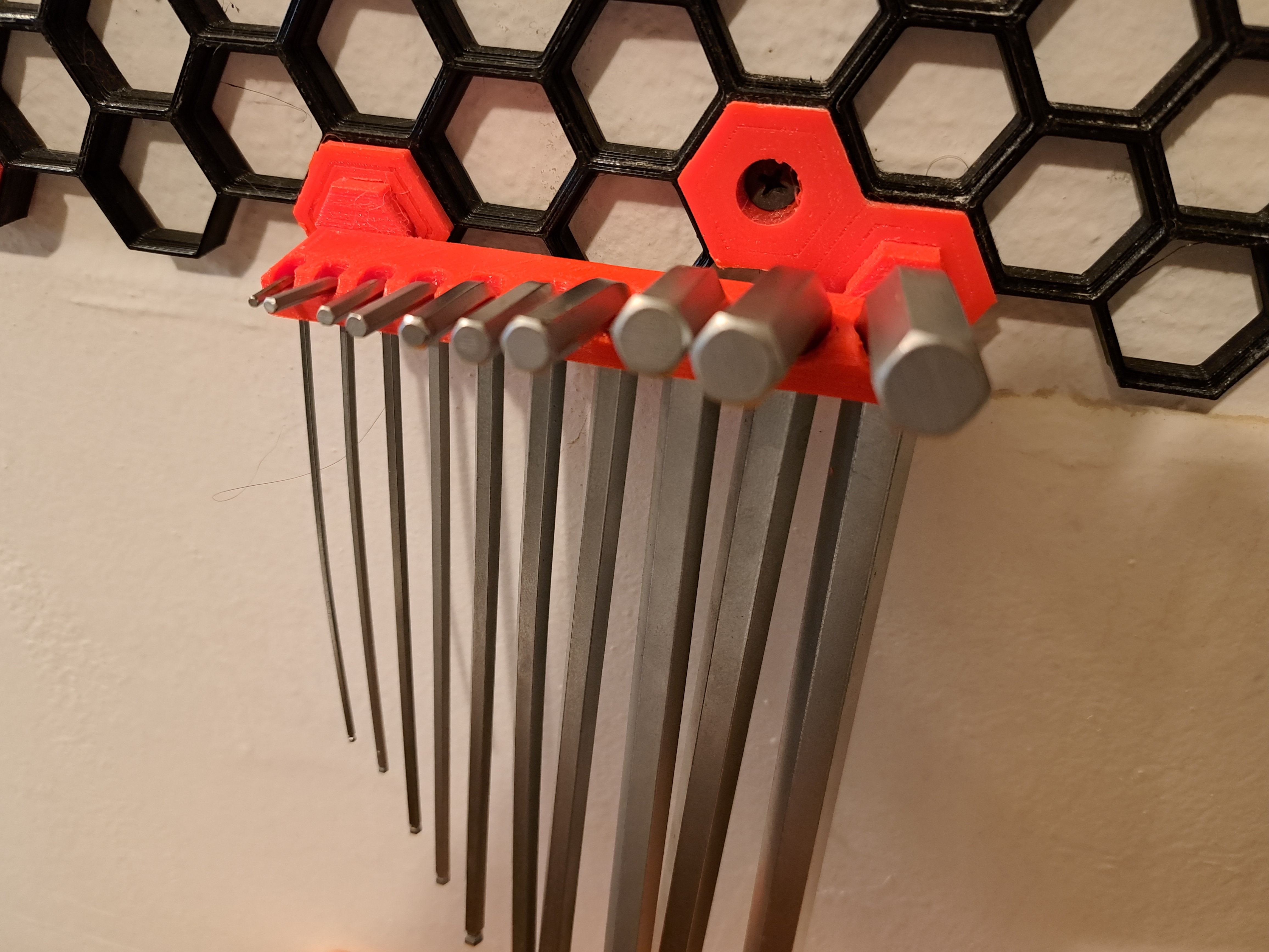 Hex Key Holder for Honeycomb Wall 3D model thumbnail