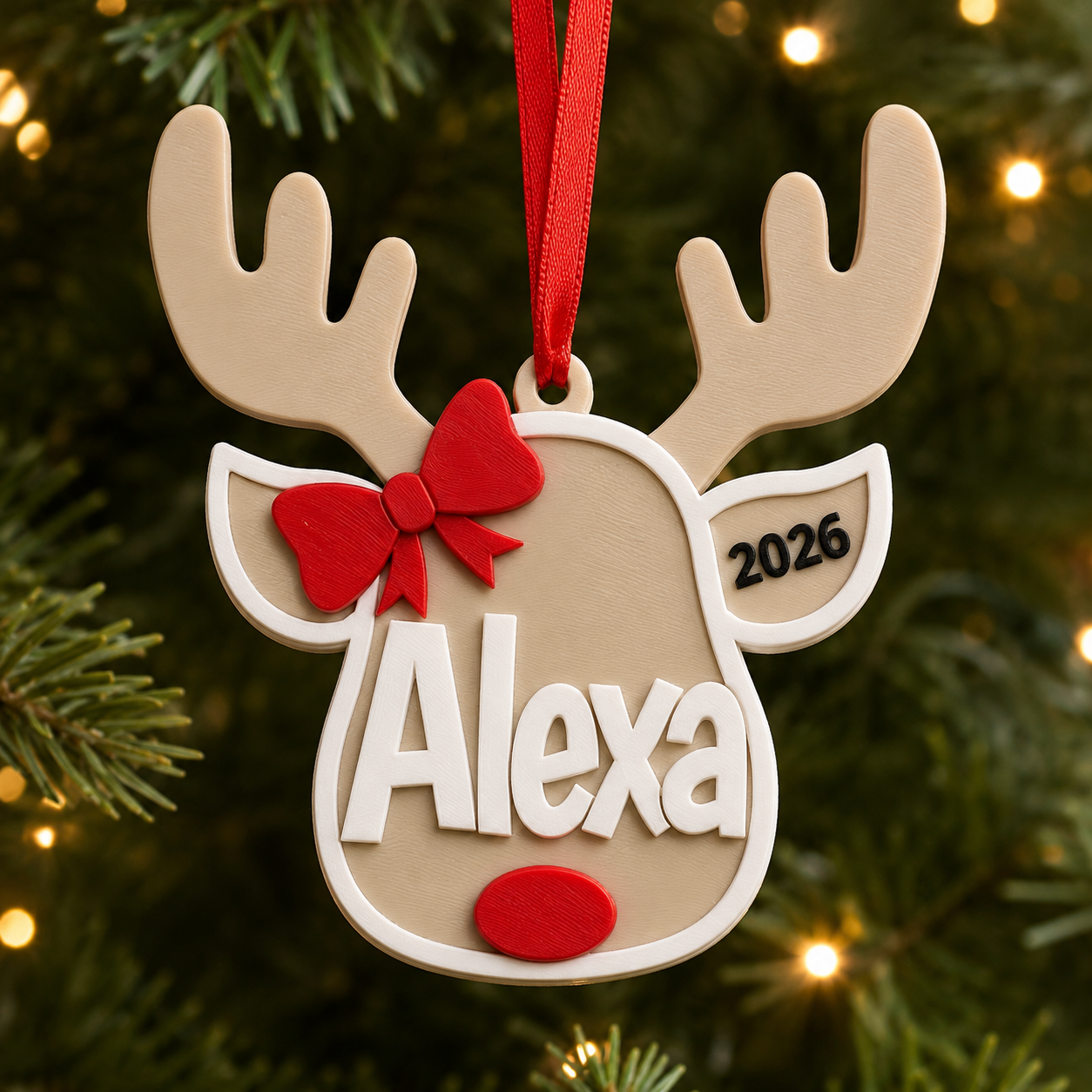Alexa's reindeer Christmas ornament