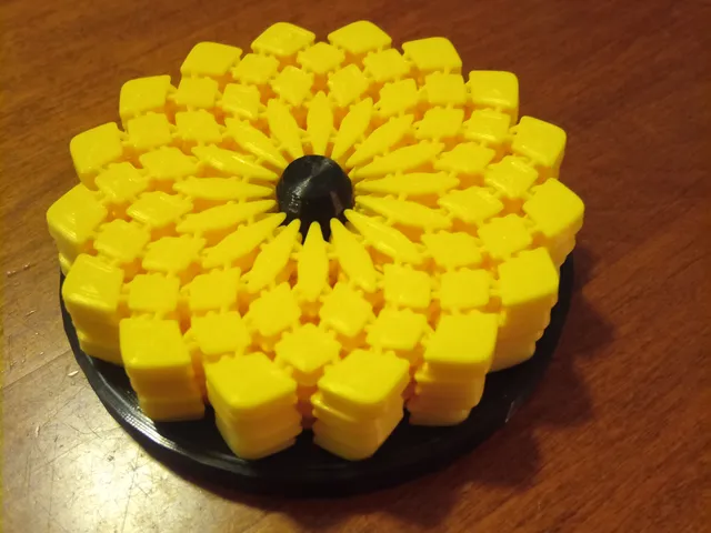 Sunflower Fabric Coaster Holder(x4) Upturned