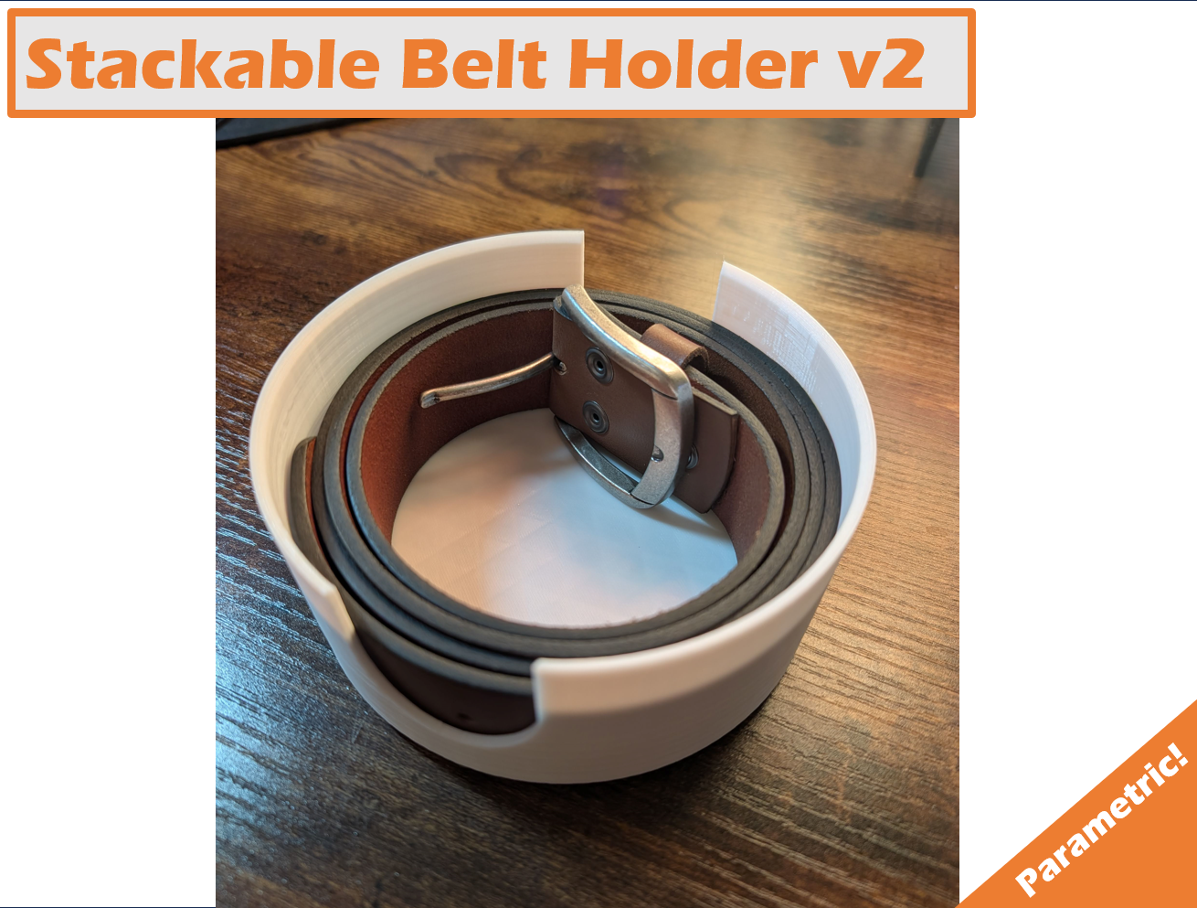 Stackable Belt Holder v2 (parametric)