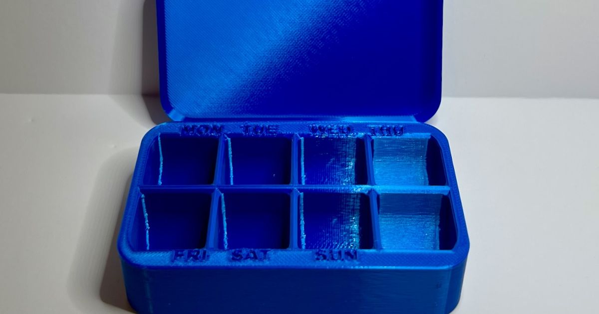 Seven Day pill box by Jake Download free STL model Printables com Seven Day pill box by Jake Download free STL model Printables com