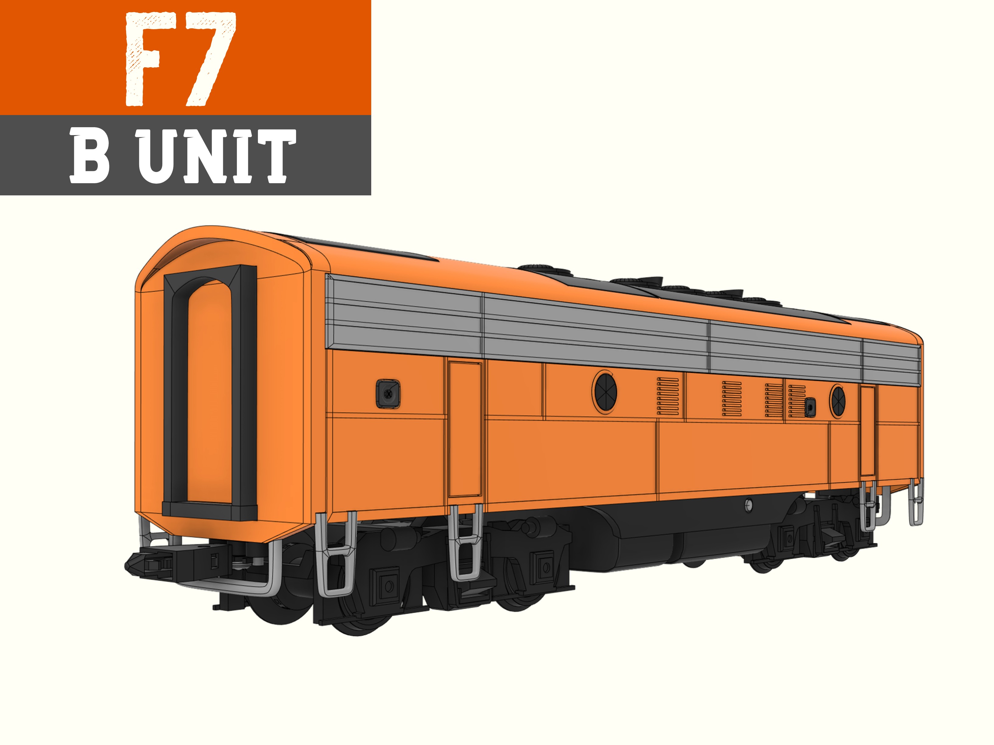 F7 Locomotive B-unit (Open Source) By Rambros | Download Free STL Model ...