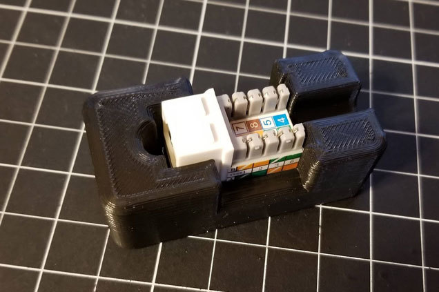 Keystone Jack Punchdown Holder - Cheap Chinese Jacks (REMIX) - NOW WITH HOLE