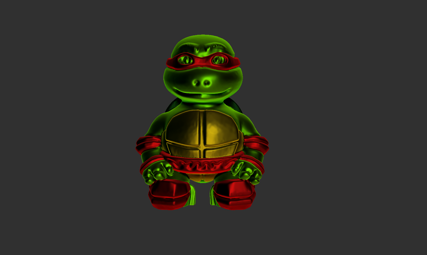 Miniatura 2 do modelo 3D Ninja turtle chopstick holder