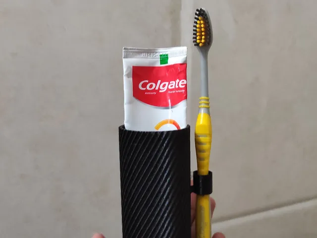 Tooth brush and paste holder
