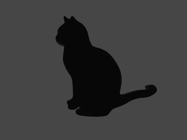 Cat Silhouette 2D Wall art Emboss