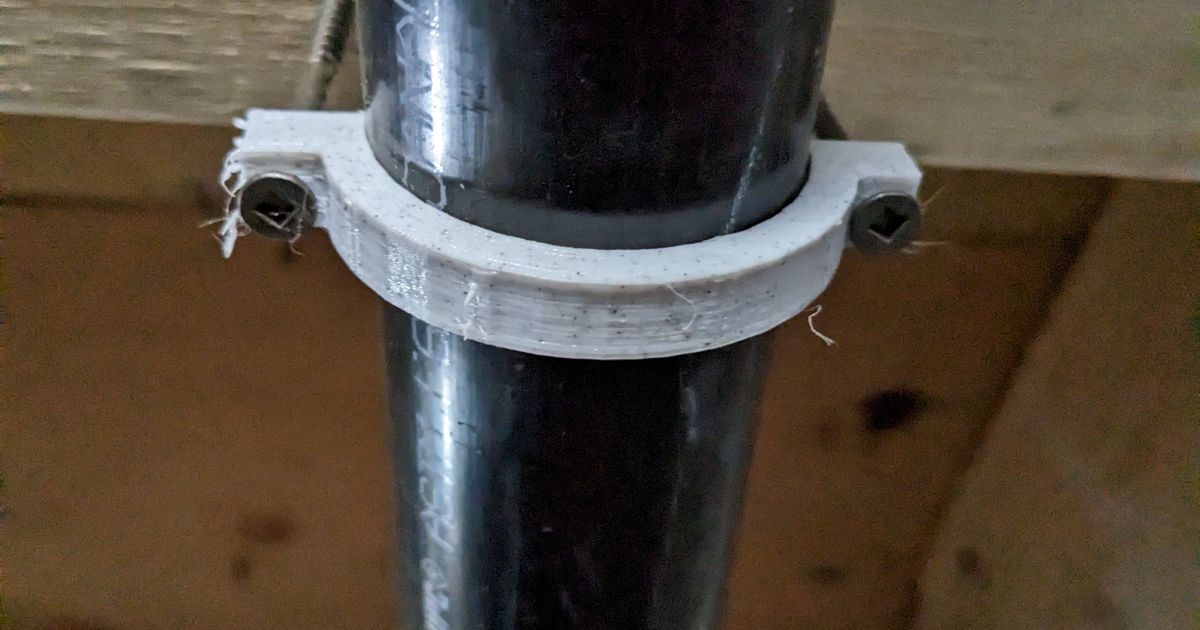 1 1/2 inch drain pipe clip by Jon Lake Download free STL model