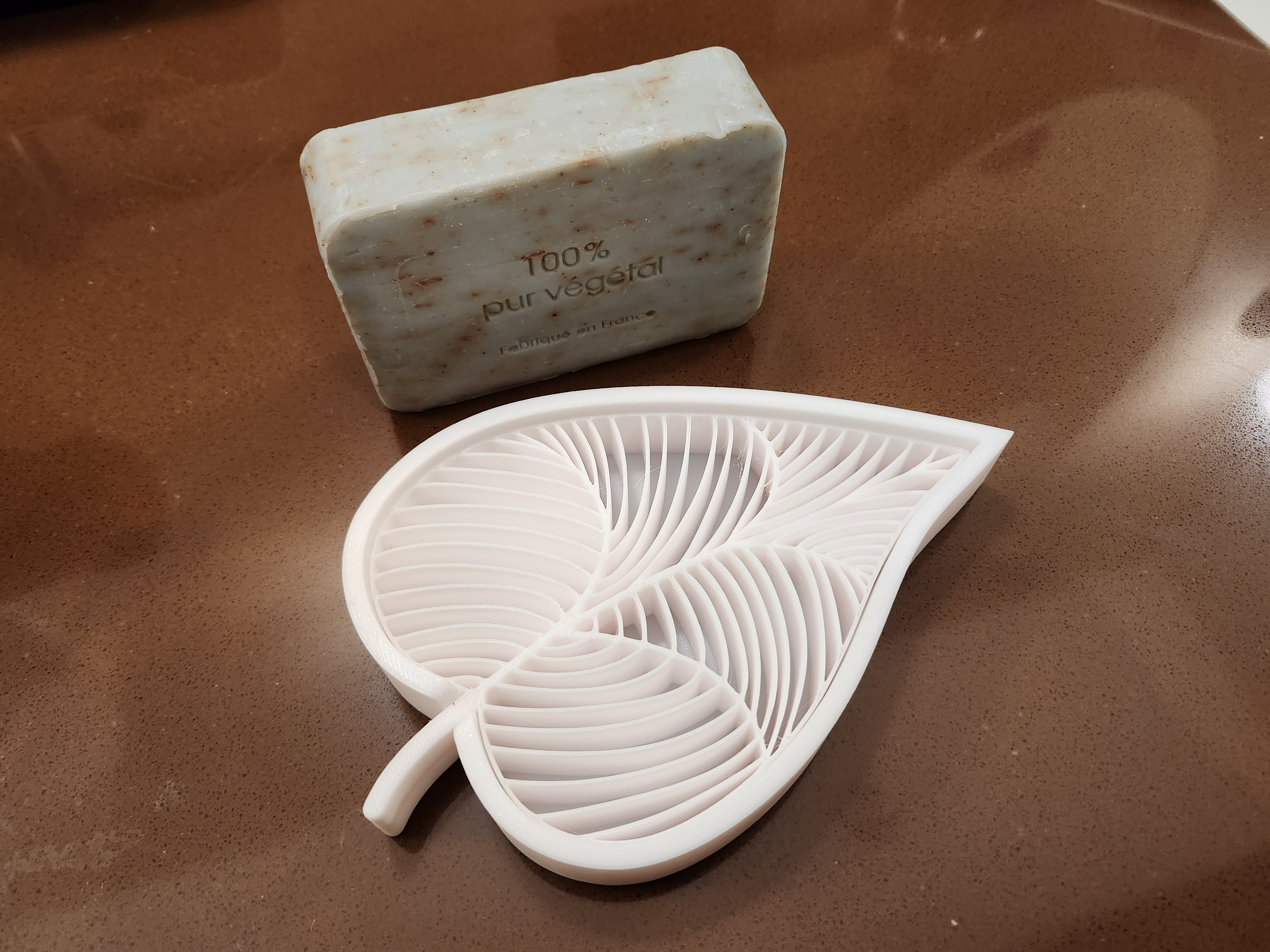 Leaf soap dish with improved STL files 3D model thumbnail