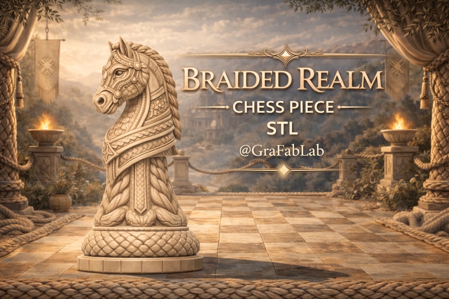 Braided Realm "Knight" - chess piece