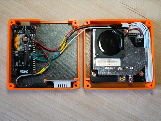 Wireless Dust Sensor SDS011 and DHT22(AM2302) with Wemos OLED enclosure by  wojked, Download free STL model